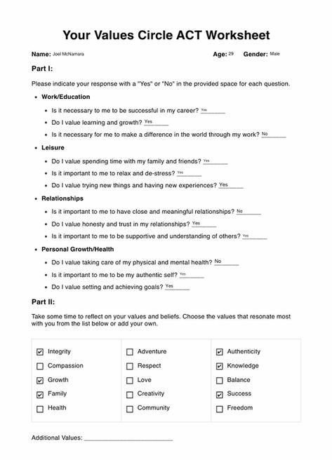 Your Values Circle ACT Worksheet & Example | Free PDF Download Medical Scribe, Psychology Resources, Soap Note, App Guide, Patient Portal, Practice Management, Counseling Resources, Nursing Notes, Medical Practice