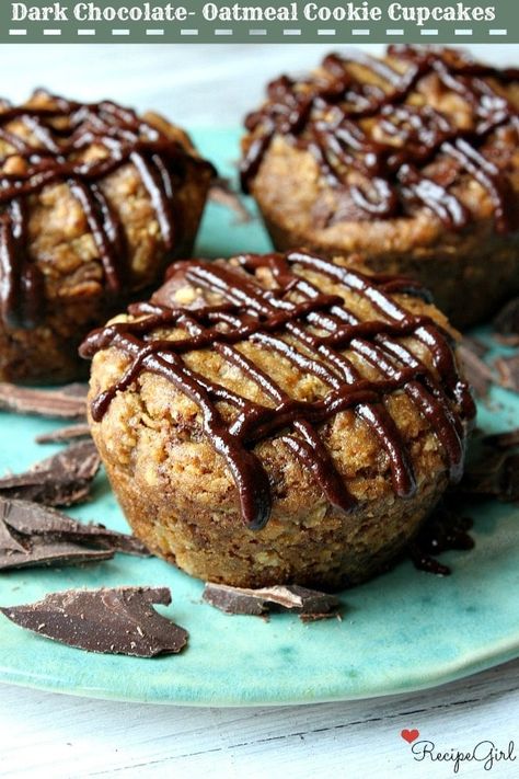 Dark Chocolate Oatmeal Cookie Cupcakes Ginger Bread Cookie Recipe, Cookie Cupcakes Recipe, Dark Chocolate Oatmeal, Homemade Cupcake Recipes, Cookie Cupcakes, Chocolate Oatmeal Cookies, William Sonoma, Homemade Cupcakes, Chocolate Oatmeal