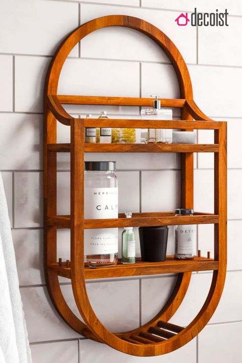 Besides design, what's the secret to the perfect shower? You guessed it– storage. Check us out! // Shower Storage // Storage Solutions // Organization // Bathroom Organization // Teak Shower Shelf, Bamboo Shower Caddy, Red Bathroom Accessories, Build Outdoor Furniture, Portable Shower, Shower Storage, Storage Caddy, Bathroom Red, Shower Basket