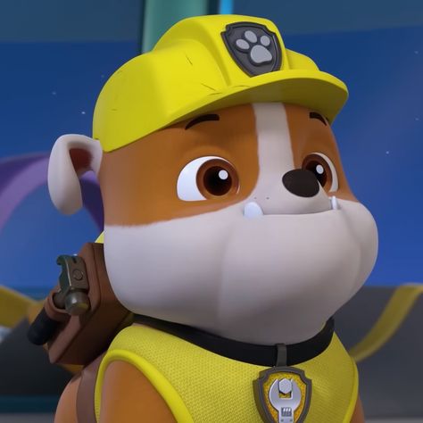 From Paw Patrol S8 E02 "Pups Save a Sweet Mayor" 𝐝𝐞𝐬𝐜: rubble pfp. rubble icon. paw patrol pfp. paw patrol icon Ronnie Alonte, Paw Patrol Cartoon, Psi Patrol, Rubble Paw Patrol, Fine Shyt, Paw Patrol Characters, Paw Patrol Pups, Cute Memes, School Bus