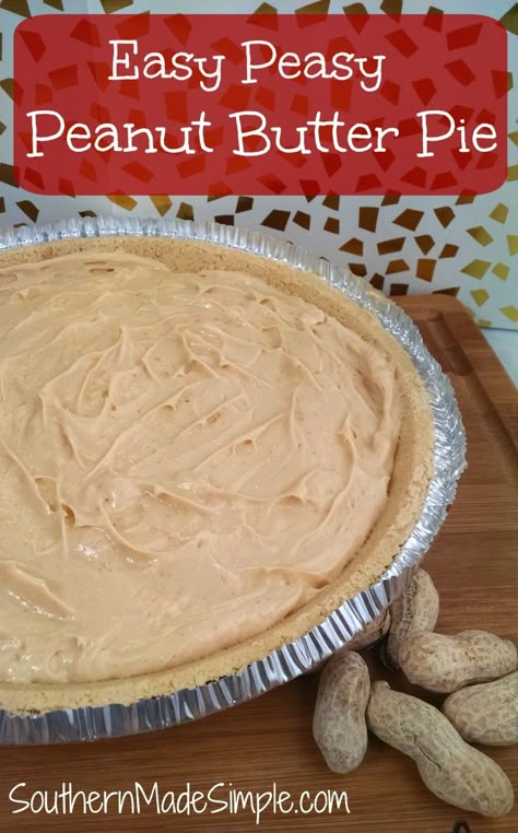 Easy Peanut Butter Pie, Peanut Butter Pie Recipe, Butter Pie Recipe, Peanut Butter Desserts, Peanut Butter Pie, Easy Peanut Butter, Butter Pie, Peanut Butter Recipes, Köstliche Desserts