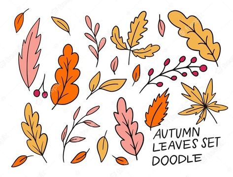 Autumn Doodles Drawings, Fall Leaves Doodle, Autumn Leaves Drawing, November Doodles, Thanksgiving Doodles, Card Doodles, November Bujo, Fall Chalkboard Art, Fall Leaves Drawing