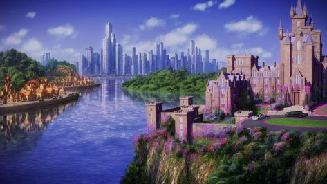 Modern Kingdom, Shy Princess, Barbie And The Secret Door, Aesthetic Palace, Palace Aesthetic, Barbie Castle, Castle Exterior, Castle Backdrop, Magic Land