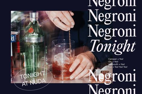 NUDA Bar | Behance Cocktail Bar Design, Easy Finger Food, Bar Website, Bar Branding, Wine Selection, Branding Graphic Design, Passion Project, Negroni, Banner Printing