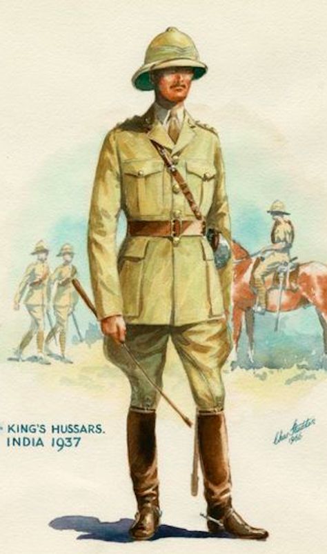 Ww1 Officer, Explorer Fashion, Safari Menswear, Bengal Lancer, Historical India, Colonial India, Pith Helmet, British Army Uniform, Africa Photography