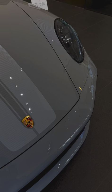 Grey Porsche Aesthetic, Coldest Wallpapers, Light Gray Aesthetic, Light Grey Aesthetic, Porches Car, Cars Aesthetic Wallpaper, Gray Porsche, Porch Car, Grey Vibes