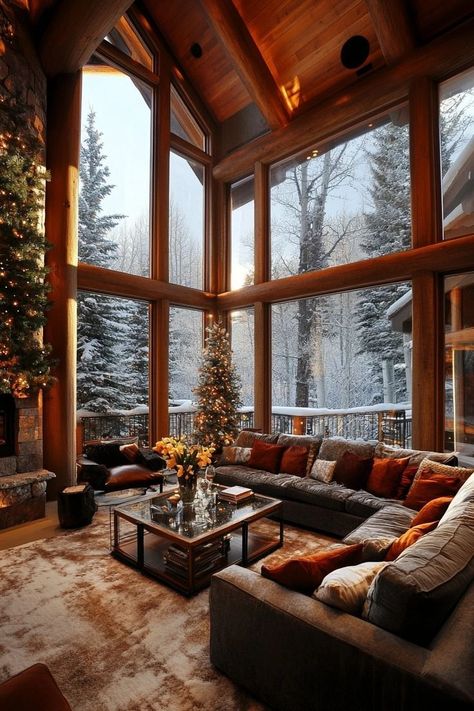 Curtains For Brown Furniture, Clean Kitchen Sink Drain, Sink Drain Smell, Ski Lodge Interior, Aspen Cabin, How To Clean Kitchen, Mountain House Interior, Painting Design Ideas, Color Curtains