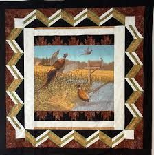 Silent Watcher Pheasants - 750527 Wildlife Quilts, Panel Quilt Patterns, Horse Quilt, Feather Quilt, Fabric Panel Quilts, Bright Quilts, Dog Quilts, Quilt Of Valor, Quilt Border