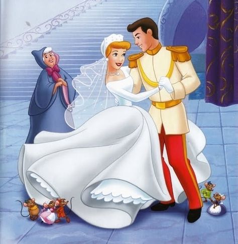 33 Subtle Way to Add your Love of Disney into Your Wedding So many cute little ideas!  Love the ring carriers =) Especially the UP ideas! Couples Disney, Wedding Couple Cartoon, Prince Naveen, Cinderella Prince, Cinderella And Prince Charming, Princess Movies, Images Disney, Disney Princess Cinderella, Cinderella Disney