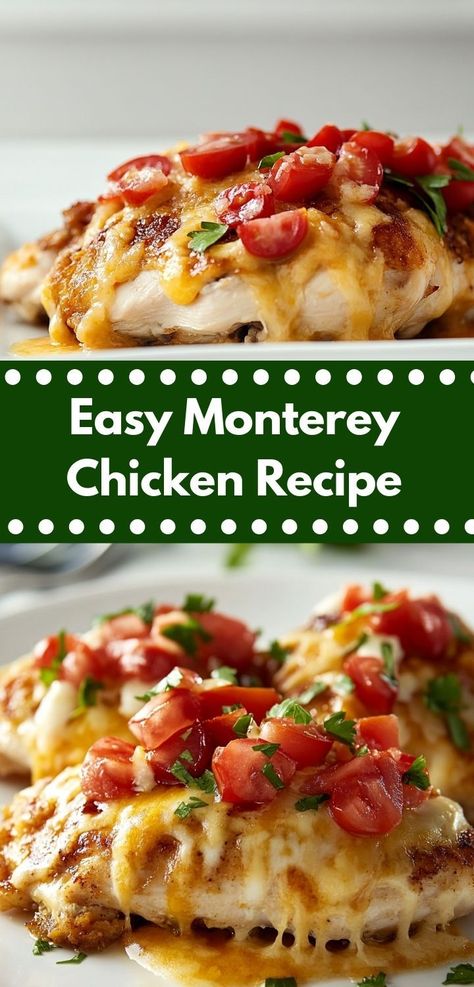 Need a tasty dish for your next gathering? This Monterey Chicken Recipe shines with its delightful blend of toppings. It’s not only easy to prepare but also a crowd-pleaser, making it ideal for entertaining! Chicken For A Crowd, Chicken Monterey, Monterey Chicken, Flavorful Dinner, Top Chicken Recipes, Bacon And Cheese, Chicken Breast Seasoning, Grilling Chicken Breast, Yummy Chicken Recipes