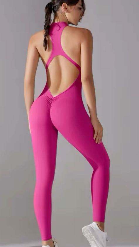 Turn heads with this sexy hollow backless jumpsuit designed for women. This one-piece sporty suit features a scrunch butt effect and a sleeveless zip design, perfect for gym workouts, yoga sessions, and fitness activities. Stay stylish and comfortable while achieving your fitness goals. Ideal for active women looking for trendy and effective activewear. #BacklessJumpsuit #ScrunchButt #YogaSuit #GymWear #FitnessFashion #WomenActivewear #OnePieceSuit Sporty Suit, Workouts Yoga, Back Yoga, Jumpsuit For Women, Backless Jumpsuit, Designer Jumpsuits, Zip Design, Yoga Workouts, Casual Work Outfit