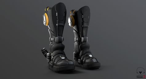 Sci-Fi Boots, Roman Makarenko on ArtStation at https://www.artstation.com/artwork/Lb9Bk Robot Boots, Sci Fi Boots, Cyberpunk Boots, Futuristic Boots, Boots Drawing, Art Deco Typography, Armor Boots, Edge Of The Empire, Winter Art Projects