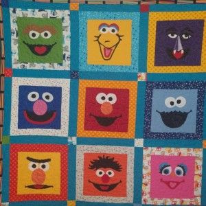 I love Baby Quilts...and Sesame Street! | Quiltsby.me Sesame Street Quilt, Sesame Street Crochet, Corkboard Ideas Decor, Crochet For Home, Quilt Block Patterns, Sesame Street, Pattern Blocks, Quilt Sewing, Baby Quilts