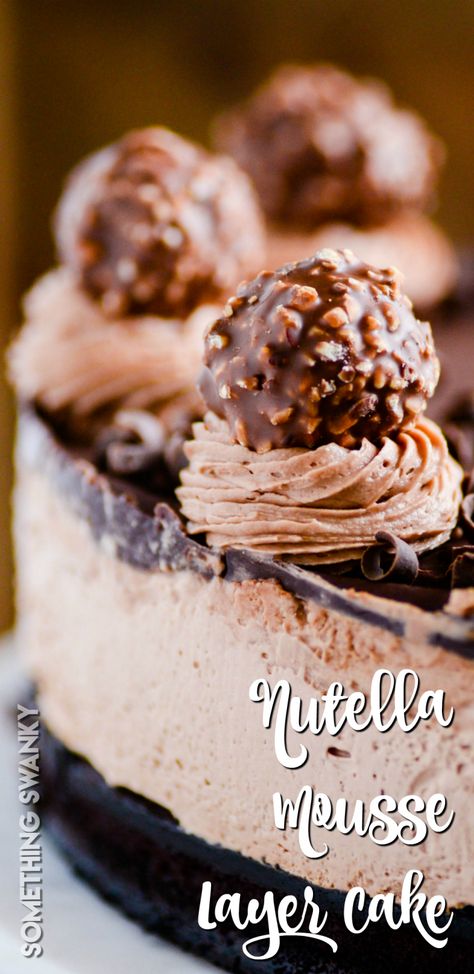 Nutella Mousse Cake, Nutella Cream, Nutella Mousse, Nutella Buttercream, Buttercream Chocolate, Nutella Desserts, Nutella Cake, Homemade Nutella, Flourless Chocolate Cakes