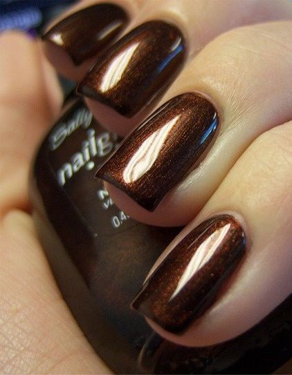 Bronze - another perfect color with black (or) white (or) with brown itself -- going to wear it in early Fall 2014 Sally Hansen Nail Polish, Brown Nail Polish, Brown Nails Design, Brown Nail, Sally Hansen Nails, Colorful Nail Designs, Brown Nails, Nails And Makeup, Fabulous Nails