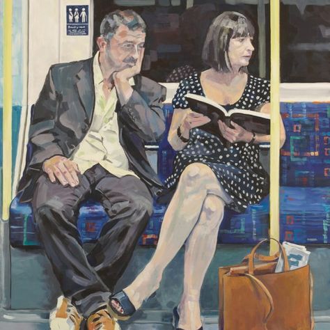 Artist Ewing Paddock's three-year project of making paintings of people in the London Underground Paintings Of People, People Reading, Subway Train, Reading Art, Painting People, Gcse Art, Arte Inspo, Woman Reading, A Level Art