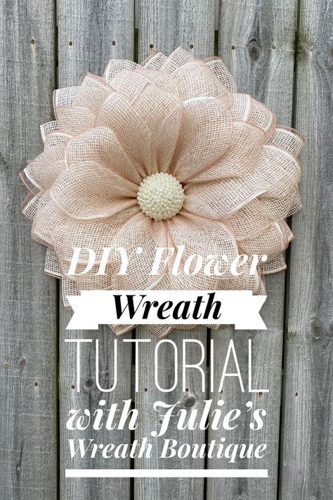 Flower Wreath Tutorial, Make a Wreath, YouTube Tutorial, Double Fused Technique, Elegant Flower, Bling, Burlap Wreath, Deco Mesh Wreath, How To Make A Wreath, HomeDecor Ideas, DIY Wreath, Front Door Wreath, Wedding Decor, Wedding Wreath, Home Decor, Flowers #diy #julieswreathboutique #homedecorideasdiy Diy Burlap Wreath Tutorial Step By Step, How To Make A Flower Wreath Step By Step, How To Make A Burlap Wreath Step By Step, Burlap Mesh Wreaths Diy, Upscale Crafts To Make, 8 Inch Wreath Diy, Deco Wreaths Tutorial, New Wreath Ideas, How To Make A Flower Wreath