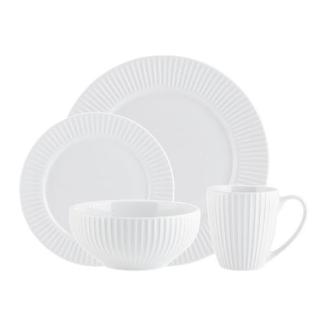 Godinger Silver Art Co Inventure 16 Piece Dinnerware Set, Service for 4 & Reviews | Wayfair Dinner Sets Dinnerware, Dinnerware Sets Walmart, Corelle Dinnerware, China Dinnerware Sets, Bone China Dinnerware, Stoneware Dinnerware Sets, Stoneware Dinnerware, Porcelain Dinnerware, Silver Art