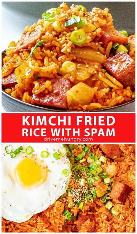 Fried Rice With Spam, Rice With Spam, Fried Spam, Spam Recipes, Asian Dish, Fermented Kimchi, Kimchi Fried Rice, Kimchi Recipe, Korean Dishes