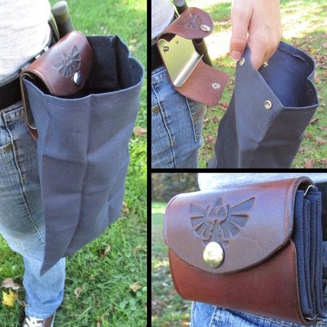 Leather zipper pouch