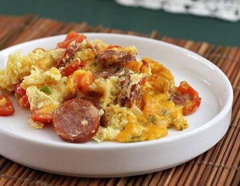 Spicy Breakfast Casserole With Andouille Sausage Spicy Breakfast Casserole, Cajun Breakfast, Spicy Breakfast, Andouille Sausage Recipes, Delicious Breakfast Casserole, Brunch Casserole, Big Breakfast, Historical Museum, Spicy Sausage