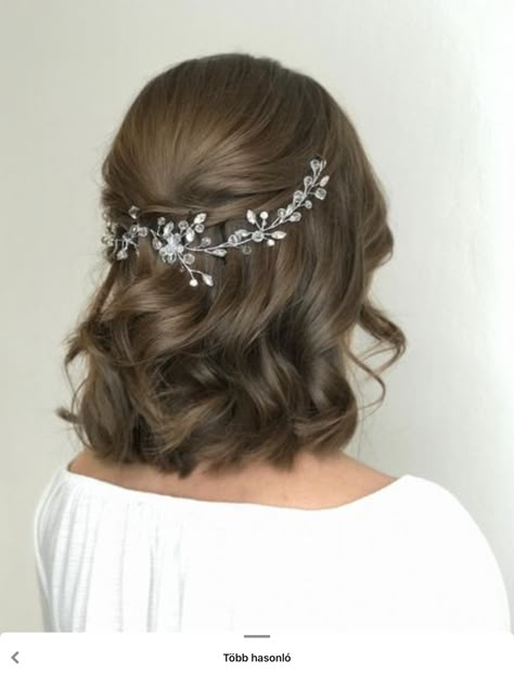 Short Bridal Hair, Short Hair Bride, Messy Wedding Hair, Diy Wedding Hair, Wedding Hairstyles Medium Length, Curly Wedding Hair, Prom Hairstyles For Short Hair, Vintage Wedding Hair, Simple Wedding Hairstyles