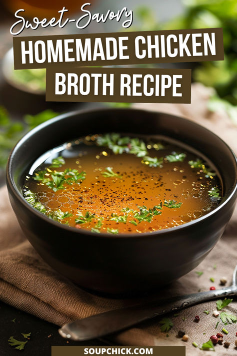 HOMEMADE CHICKEN BROTH RECIPE Chicken Broth Recipes Soup, Brothy Soup Recipes, Healthy Broth, Chicken Broth Recipe, Chicken Bone Broth Recipe, Chicken Broth Soup, Homemade Chicken Broth, Make Chicken Broth, Chicken Broth Recipes