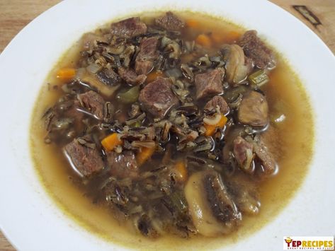 Ground Beef Mushroom Soup, Mushroom Soup Rice, Beef Mushroom Soup, Mushroom Wild Rice Soup, Mushroom Wild Rice, Beef Mushroom, Wild Rice Soup Recipes, Soup Rice, Rice Soup Recipes