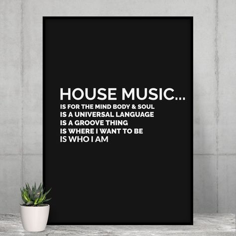 House Music Poster, Rave Poster, House Poster, Dj Gifts, Poster Music, Music Themed, Music Design, Deep House, Mind Body Soul