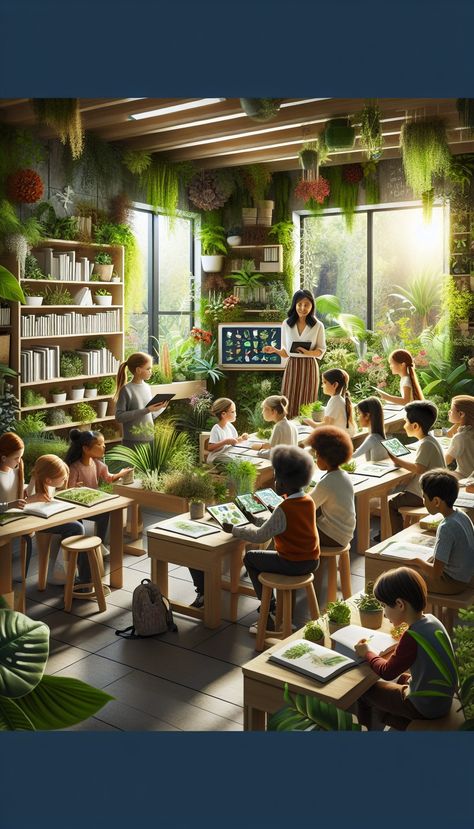 Let's bring nature into our children's learning spaces with biophilic design! As parents, we have the power to make it happen. #BiophilicDesign #NatureInClassrooms #PrescribeNatureAI Modern Classroom, Biophilic Design, Education Design, Learning Spaces, Templates Printable Free, The Movement, Make It Happen, Ceiling Design, Kids Learning