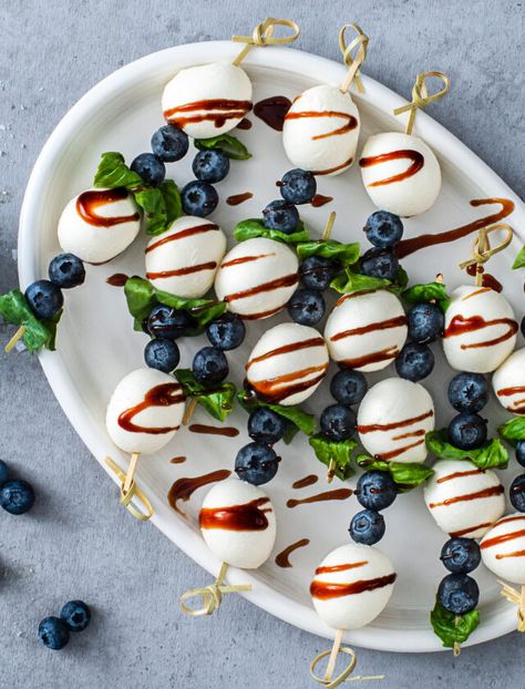 Toothpick Appetizers, Caprese Skewers, Charcuterie Inspiration, Summer Appetizer, Blueberry Recipes, Signature Dishes, Party Food Appetizers, Sweet Tarts, Party Snacks