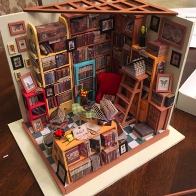 19 Products On Amazon Our Readers Are Loving Right Now Study Room Diy, Dollhouse Study, Wooden Dollhouse Kits, Dollhouse Books, Birthday Gifts For Teens, Miniature Rooms, Dollhouse Kits, Diy Holz, Wooden Dollhouse