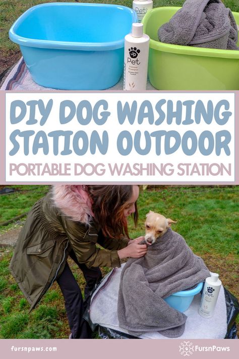 Dog washing station Diy Dog Washing Station Outdoor, Washing Station Outdoor, Diy Dog Washing Station, Dog Washing Station Outdoor, Practical Laundry Room, Dog Wash Station, Dog Bathing Station, Workstation Ideas, Wash Station