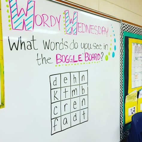 Let's test some vocabulary skills!! Boggle white board game for Wordy Wednesday. Middle School Motivation. Whiteboard Questions, Whiteboard Ideas, Whiteboard Messages, Morning Board, Responsive Classroom, Morning Activities, Bell Work, Daily Writing, Classroom Community