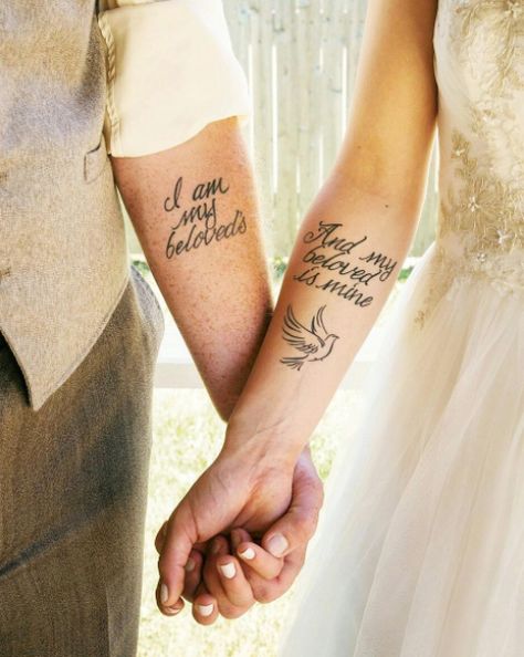 18 Eye-Catching Wedding Tattoos That Will Make You Think Ink | Lin Pernille Photography | Art by Sean Jackson of Legacy Tattoo. Wedding Date Tattoos, Legacy Tattoo, Free Tattoo Fonts, Marriage Tattoos, Traditional Wedding Rings, Wedding Organizer Planner, People In Love, Tattoo Font, Christian Wedding