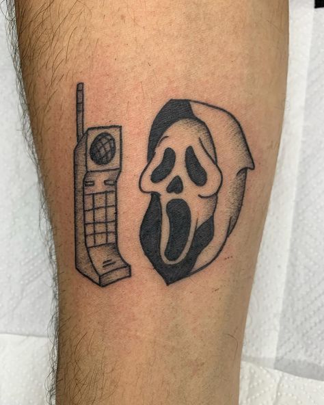 Ghostface 🔪 Ghostface Tattoo, Scream Tattoo, Tattoo Life, Face Tattoo, Black Ink Tattoos, Elegant Tattoos, Ghost Faces, Tattoo On, Tattoos And Piercings