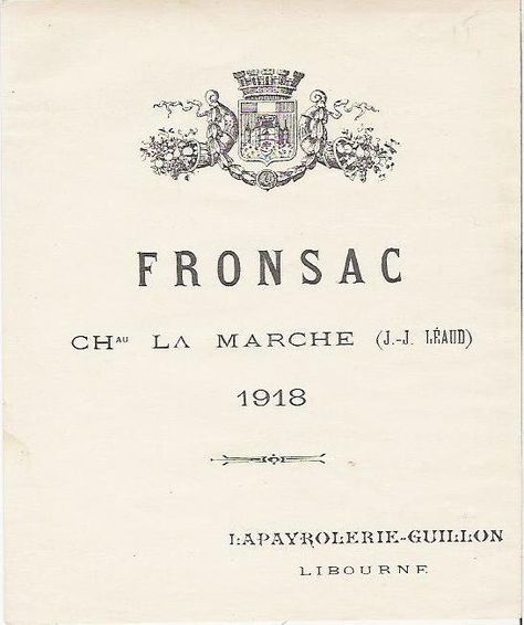 1918 French wine label Italian Wine Label, French Wine Labels, Vintage Wine Label, Wine Packaging Design, Wine Label Design, French Wine, Wine Packaging, Wine Bottle Labels, Wine Labels