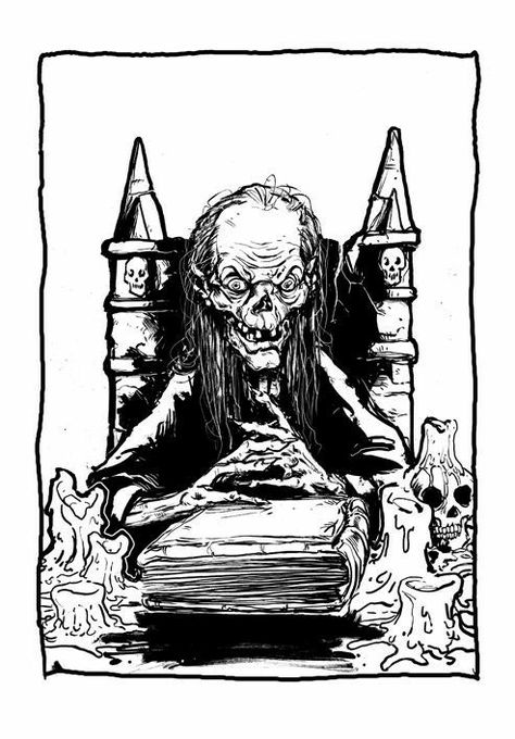 The Crypt Keeper, Horror Sleeve, Crypt Keeper, Horror Drawing, Tales From The Crypt, Horror Artwork, Spooky Tattoos, Biker Art, Horror Tattoo