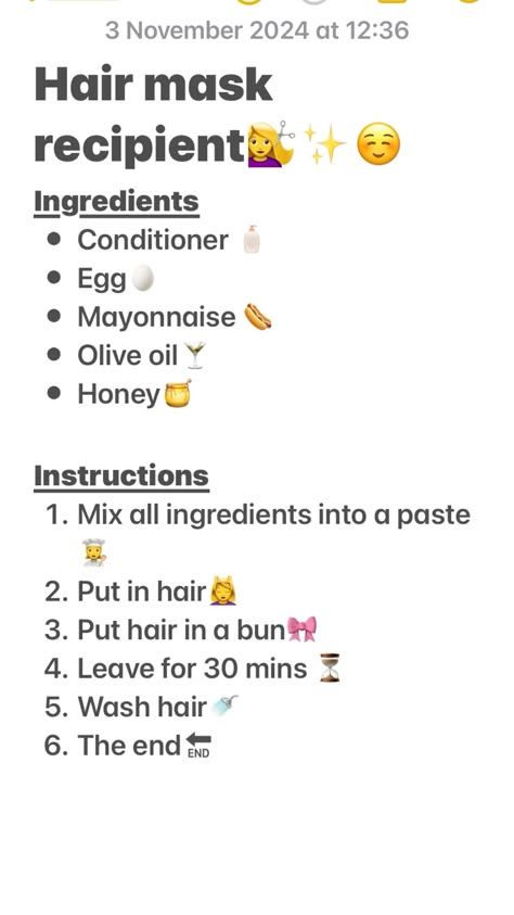 Try this hair mask for shiny and healthy hair! Hair Mask Made At Home, Homade Hair Mask For Growth, Homemade Hair Mask For Split Ends, Hair Mask Without Coconut Oil, Good Hair Masks For Growth, Hair Mask For Heat Damaged Curly Hair, Homage Hair Mask, What Is A Hair Mask, Hair Mask For Hair Growth Fast