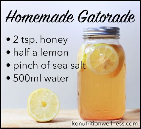 Gatorade Recipe, Gatorade Alternative, Homemade Gatorade, Homemade Electrolyte Drink, What Is Solar Energy, Water With Lemon, Drinking Hot Water, Healthy Drinks Smoothies, Healthy Juice Recipes