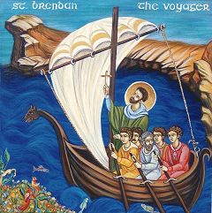 Saint Brendan The Navigator - Patron Saint of sailors, divers and mariners - keep them safe! May 16. Saint Brendan, St Brendan, Icon Painting, Kerry Ireland, Egg Tempera, Icon Style, Painting Courses, Irish Saints, Christian Traditions