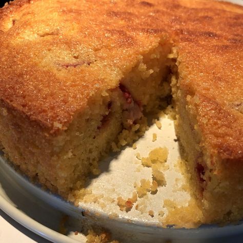 Cornmeal Strawberry Cake Recipes Using Cornmeal, Self Rising Cornmeal Recipe, Recipes With Cornmeal, Blue Cornmeal Pancakes, Deep Fried Dill Pickles, Cornmeal Cake Recipe, Easy Skillet Cornbread, Oven Fried Okra, Blueberry Cornbread