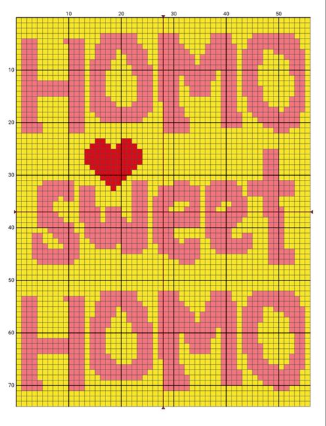 Pixel grid of pink letters with the words ‘Homo Sweet Homo’ - a heart is situated above the ‘Sweet’ and set in a yellow background of grids Boygenius Crochet Tapestry, Tapestry Bedroom Crochet, Easy Crochet Graph, Tapestry Crochet 2 Colors, Crochet Pixle Grids, 2 Color Tapestry Crochet, Crochet Tapestry Grid Pattern, Minecraft Tapestry, Funny Crochet Tapestry