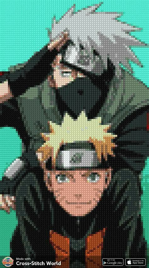 Naruto Cross Stitch Pattern, Naruto Pixel Art Grid, Naruto Cross Stitch, Naruto Perler, Pixel Art Hard, Pixel Art Manga, Piskel Art, Anime Pixel, Easy Pixel Art