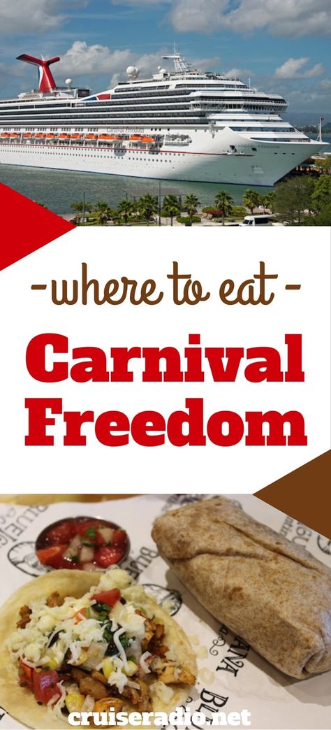 #Carnival #cruise #food #restaurant #eat #eating #vacation #carnivalfreedom #travel #ship Carnival Freedom Cruise Tips, Carnival Cruise Food, Norwegian Cruise Escape, Carnival Vista Cruise, Carnival Cruise Tips, Cruise Tips Royal Caribbean, Carnival Freedom, Disney Wonder Cruise, Jamaica Cruise