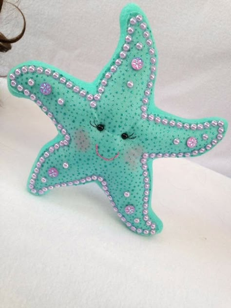 Mermaid Felt Patterns, Felt Starfish, Felt Octopus, Felt Animal Pattern, Beach Christmas Ornaments, Felt Keychain, Felt Pillow, Felt Ornaments Patterns, Felt Crafts Patterns