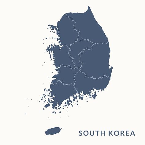 Map Of South Korea, South Korea Map, Korea Map, Korea South, Vector Map, Illustrated Map, Map Vector, Premium Vector, South Korea