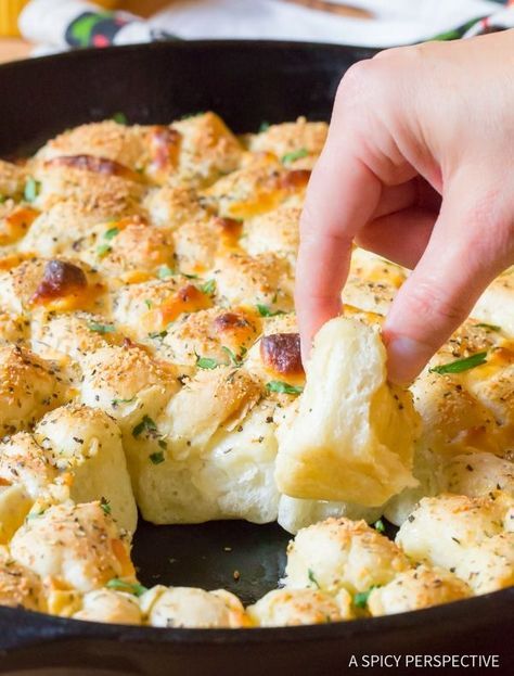 Cheesy Garlic Pull Apart Bread, Pull Apart Recipes, Garlic Monkey Bread, Garlic Pull Apart Bread, Cheesy Pull Apart Bread, Bread Pull Apart Recipes, A Spicy Perspective, Garlic Cheese Bread, Cheesy Garlic Bread