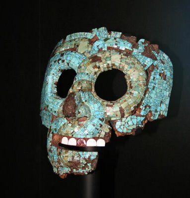 Ancient Blue Mask made with "Maya Blue Clay" made from Palygorskite Clay Mayan Mask, Maya Blue, Feathered Serpent, Maya Civilization, Maya Art, Mask Images, Ethnographic Art, Mayan Art, Ancient Maya