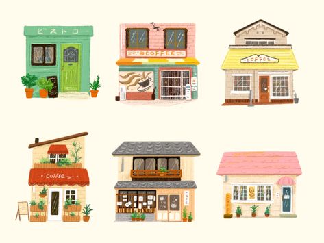 Cafe Exterior, Building Illustration, Cafe House, House Illustration, House Portraits, Cute House, Coffee Cafe, Christmas Illustration, Architecture Interior Design